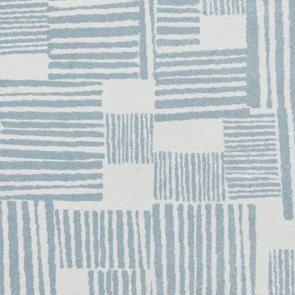 Blocks Rug Hand-Carved Stain Resistant - Blue