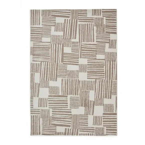 Blocks Rug Hand-Carved Stain Resistant - Natural