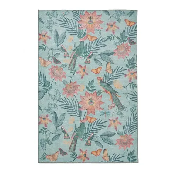 Botanical Birds Rug - Green