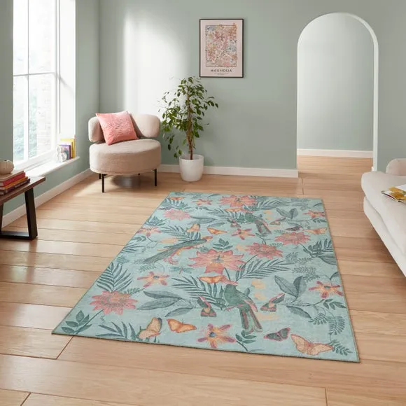 Botanical Birds Rug - Green