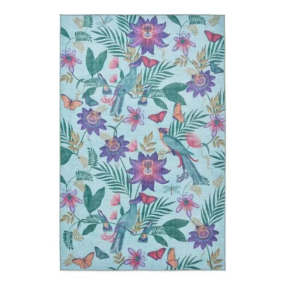Botanical Birds Rug - Purple