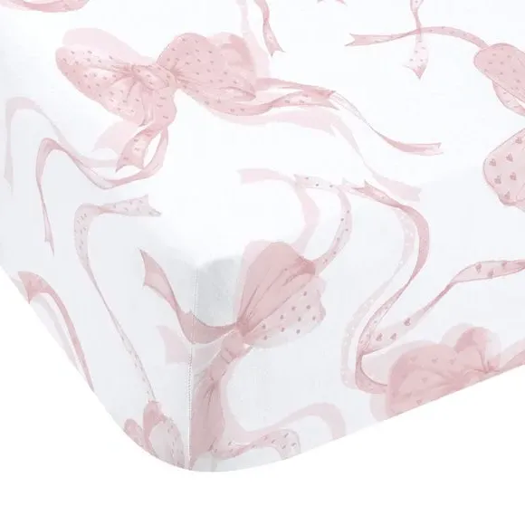 Bow Fitted Sheet - Blush, Polycotton