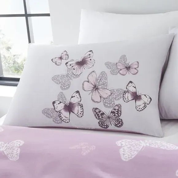 Butterfly Duvet Cover Set - Purple, Polycotton