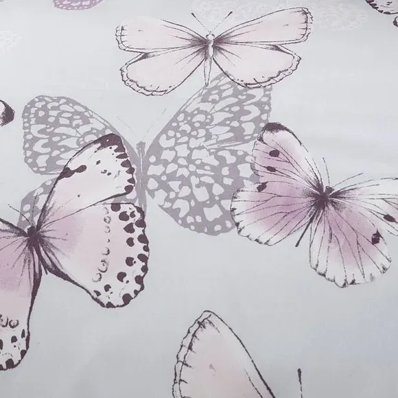 Butterfly Duvet Cover Set - Purple, Polycotton