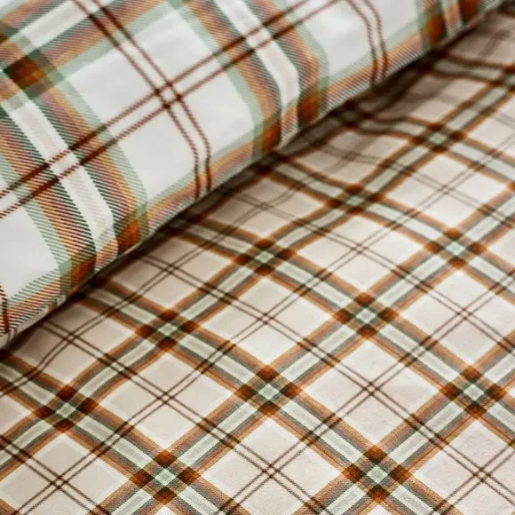 Check Duvet Cover Set with Pillowcase - Orange