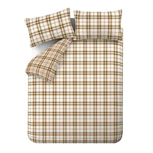 Check Duvet Cover Set with Pillowcase - Orange