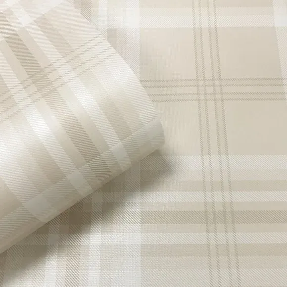 Check Pattern Wallpaper - Cream, Paper