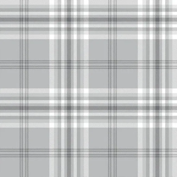 Check Pattern Wallpaper - Light Grey, Paper