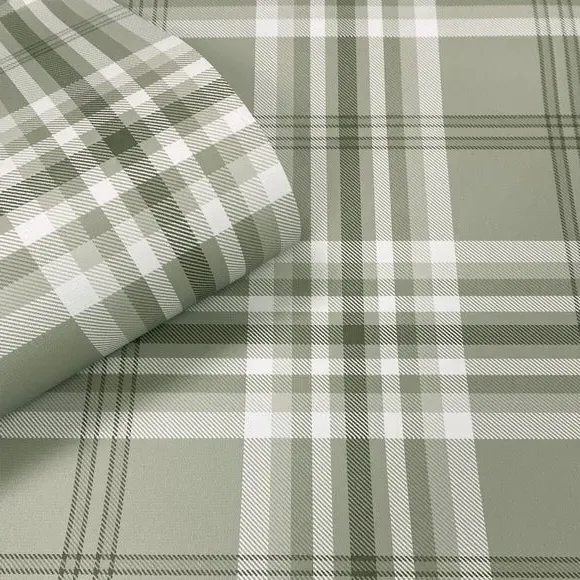 Check Pattern Wallpaper - Sage, Paper