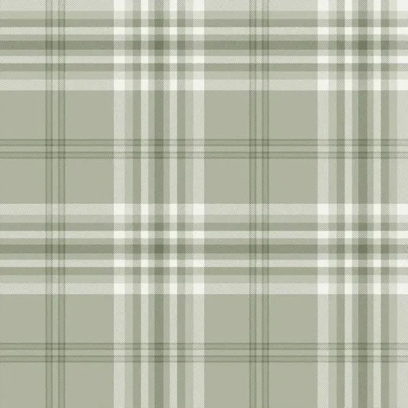 Check Pattern Wallpaper - Sage, Paper