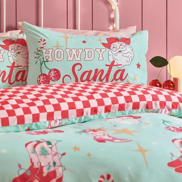 Christmas Duvet Cover Set - Green, Polycotton