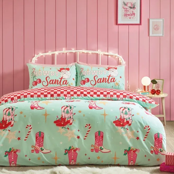 Christmas Duvet Cover Set - Green, Polycotton image