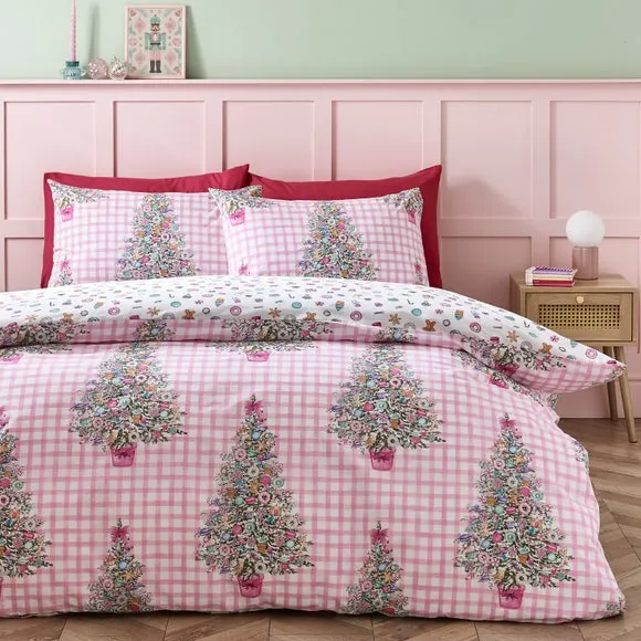 Christmas Duvet Cover Set - Pink, Polycotton image