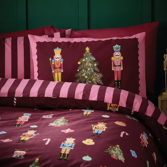 Christmas Duvet Cover Set - Purple, Polycotton