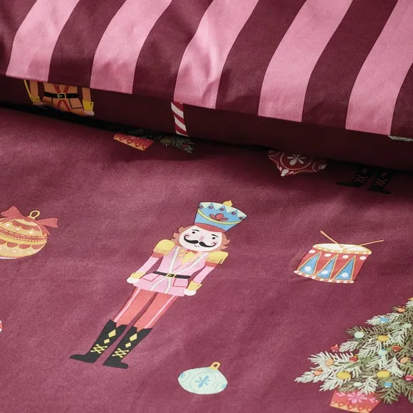 Christmas Duvet Cover Set - Purple, Polycotton