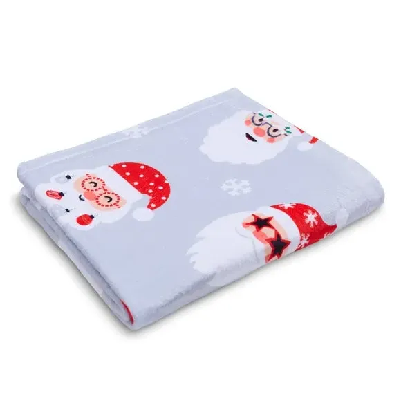 Christmas Throw Blanket - Grey, Soft Fabric