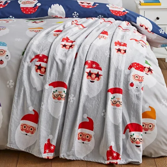 Christmas Throw Blanket - Grey, Soft Fabric image