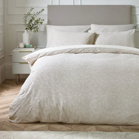 Corded Leaves Duvet Cover Set - Champagne, Polyester image