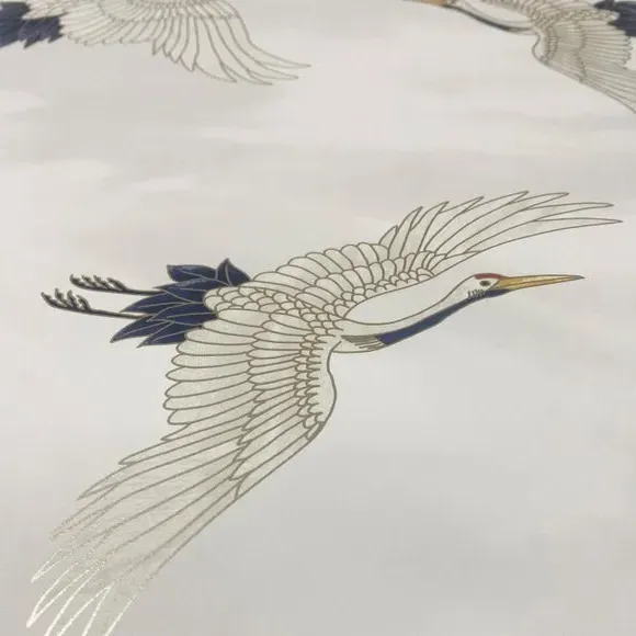 Cranes Wallpaper with Matte Finish - White