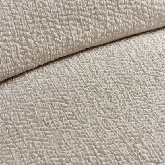 Crinkle Seersucker Duvet Set - Natural, Polyester