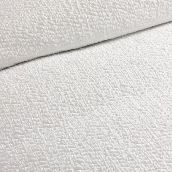Crinkle Seersucker Duvet Set - White, Polyester