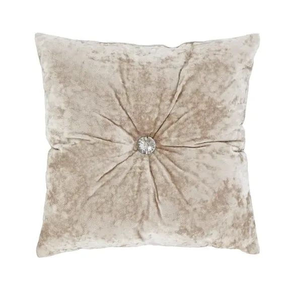 Crushed Velvet Cushion - Natural, Velvet image