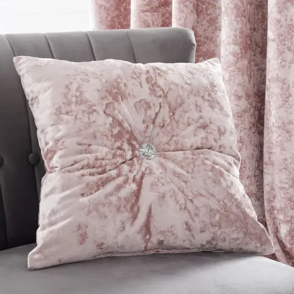 Crushed Velvet Cushion - Pink, Velvet