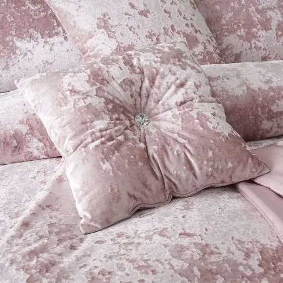 Crushed Velvet Cushion - Pink, Velvet