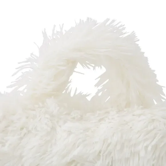 Cuddle Cushion with High Back - Cream, Shaggy