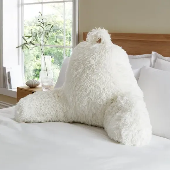 Cuddle Cushion with High Back - Cream, Shaggy