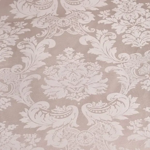 Damask Jacquard Duvet Cover Set - Champagne, Polyester