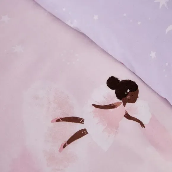 Dancing Fairies Duvet Cover Set - Pink, Polycotton