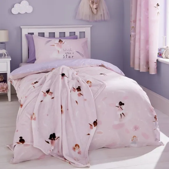 Dancing Fairies Duvet Cover Set - Pink, Polycotton