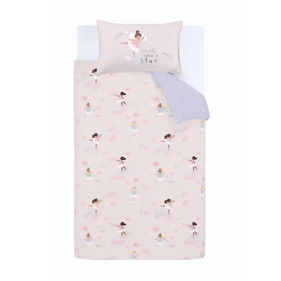 Dancing Fairies Duvet Cover Set - Pink, Polycotton