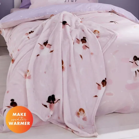 Dancing Fairies Throw Blanket - Pink