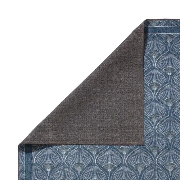 Deco Peacock Rug with Art Deco Design - Blue