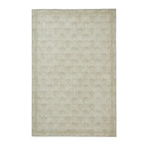 Deco Peacock Rug with Art Deco Design - Green
