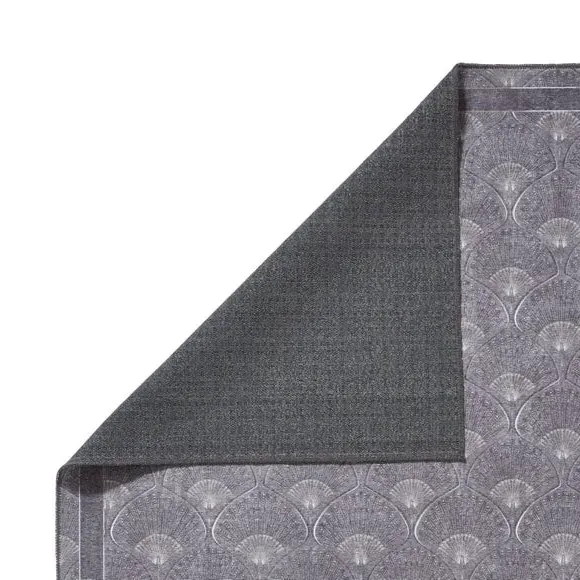 Deco Peacock Rug with Art Deco Design - Grey