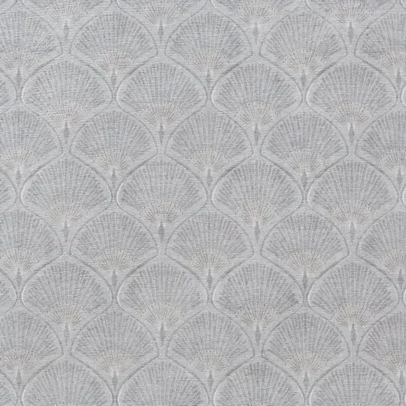 Deco Peacock Rug with Art Deco Design - Silver