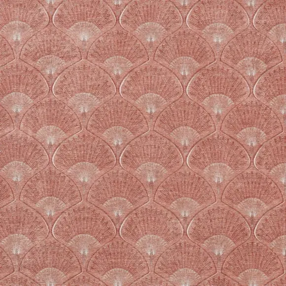 Deco Peacock Rug with Art Deco Design - Terracotta