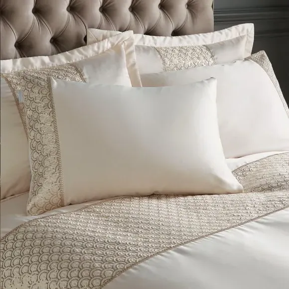 Deco Sequin Duvet Cover Set - Champagne, Polyester