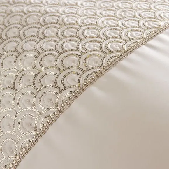 Deco Sequin Duvet Cover Set - Champagne, Polyester