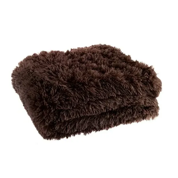 Deep Pile Throw Blanket - Chocolate