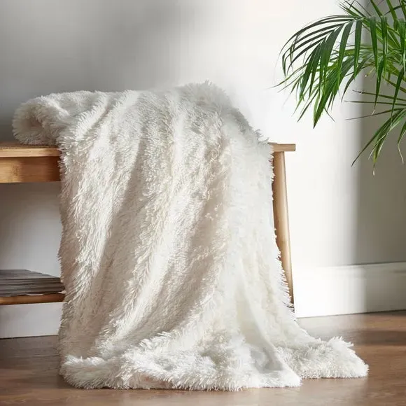 Deep Pile Throw Blanket - Cream