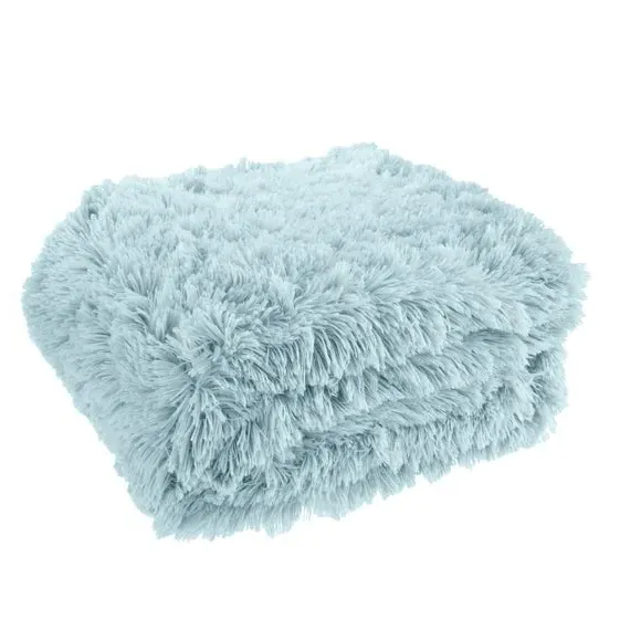 Deep Pile Throw Blanket - Duck Egg
