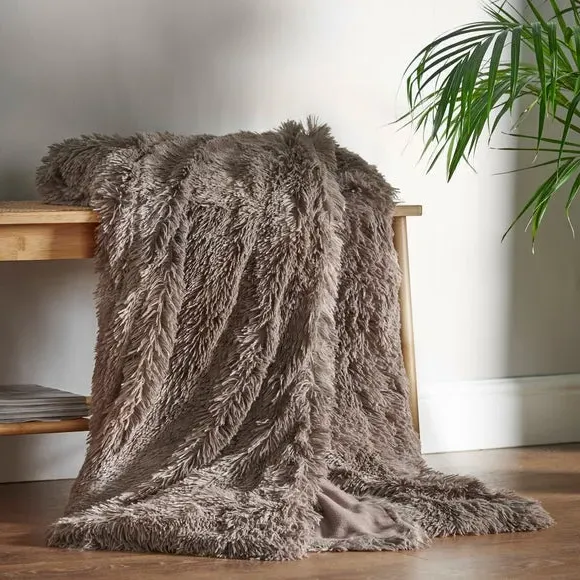 Deep Pile Throw Blanket - Natural