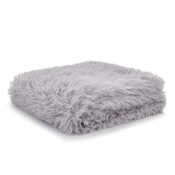 Deep Pile Throw Blanket - Silver