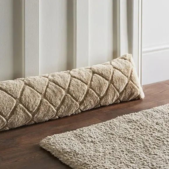 Diamond Draught Excluder - Natural, Plush