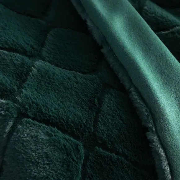 Diamond Throw Blanket - Bottle Green, Polyester