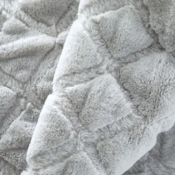 Diamond Throw Blanket - Silver, Polyester